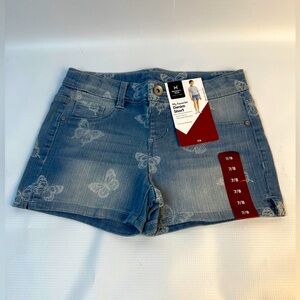 Girls Denim Shorts Size 7/8 Butterfly